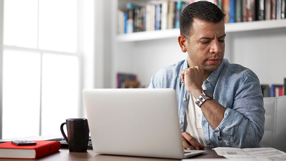 Man working on his computer