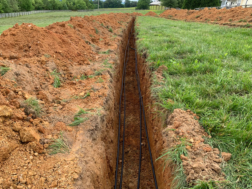 buried geothermal pipes