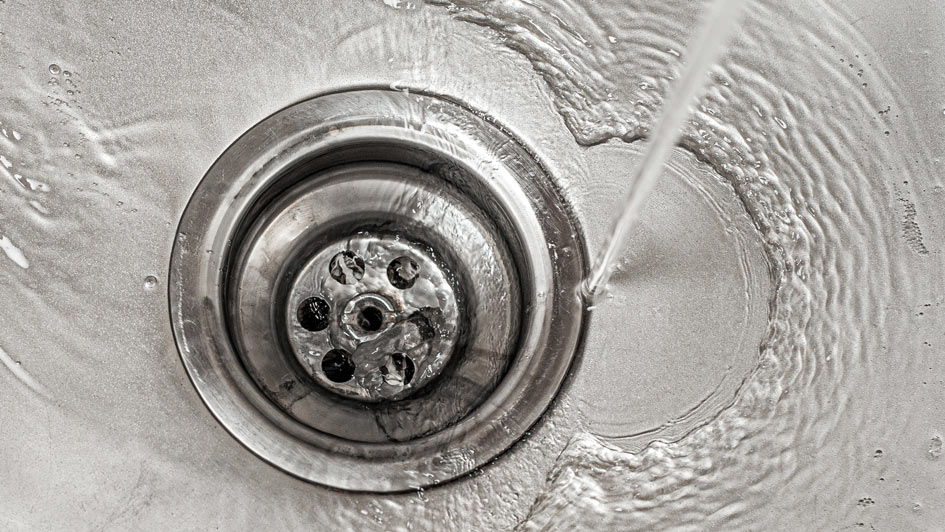 Water running down a drain