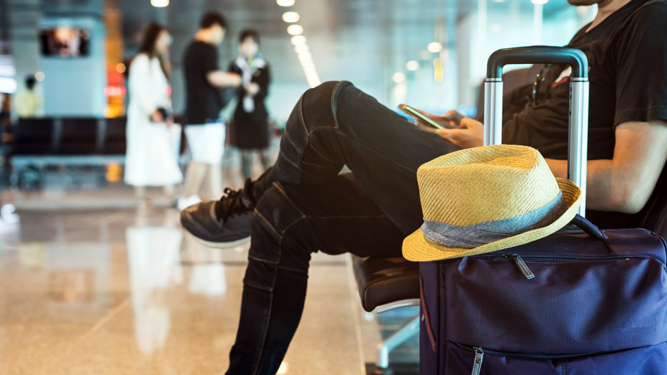 man sitting in the airport