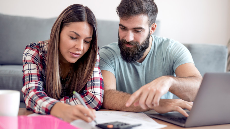 Couple doing taxes