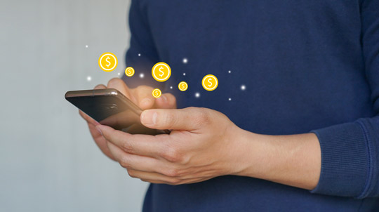 Person finding offers on their mobile phone