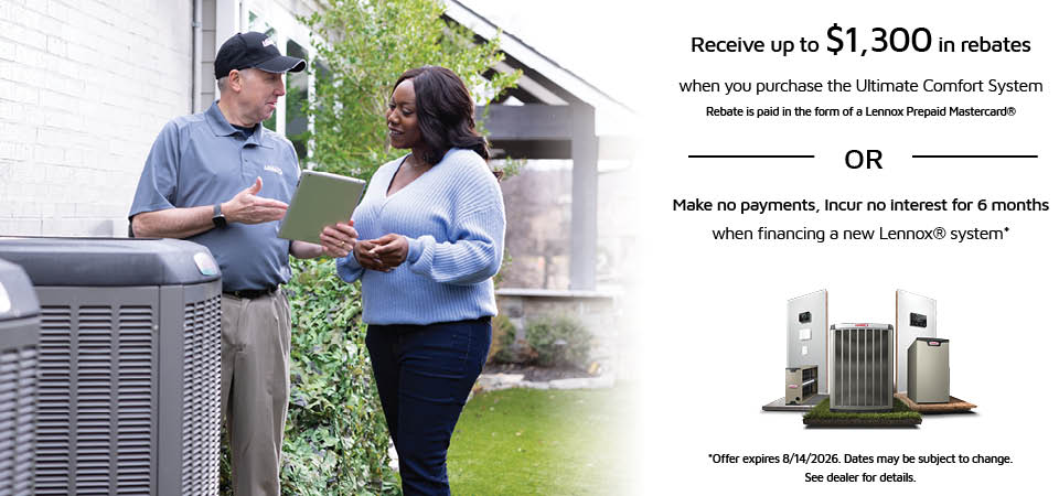 Lennox Summer promotional rebate or financing offers